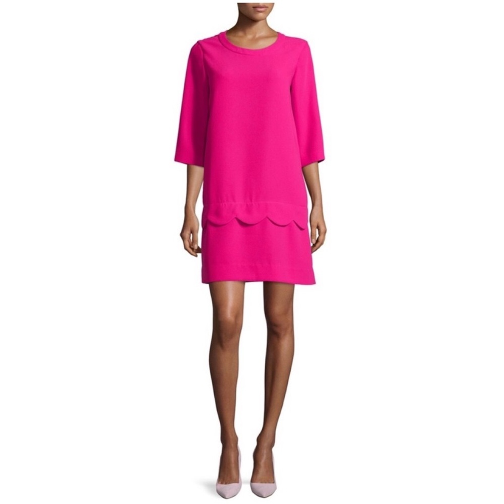 Kate Spade Demi Scallop Short Sleeve Shift Dress Pink Fancy Meeting you 2